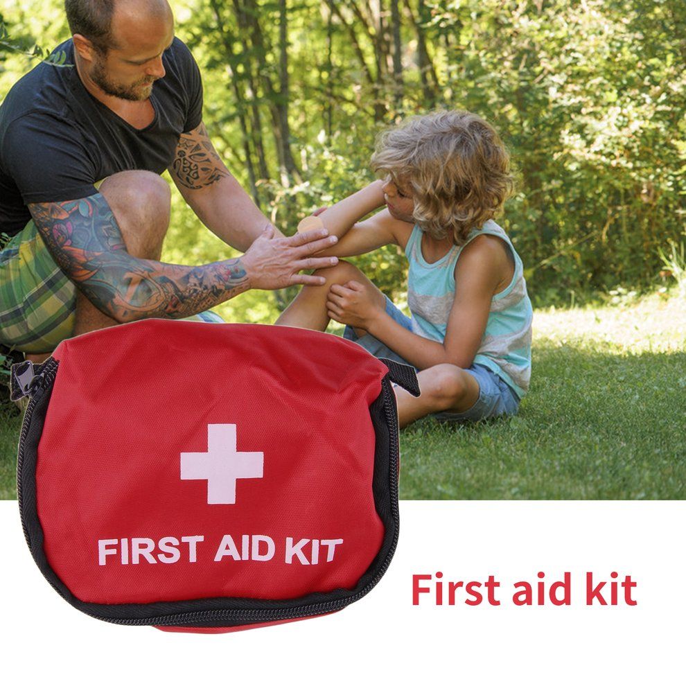 Home-First Aid Kit 0.7L Red Camping Emergency Survival Bag Bandage Drug Waterproof*Red