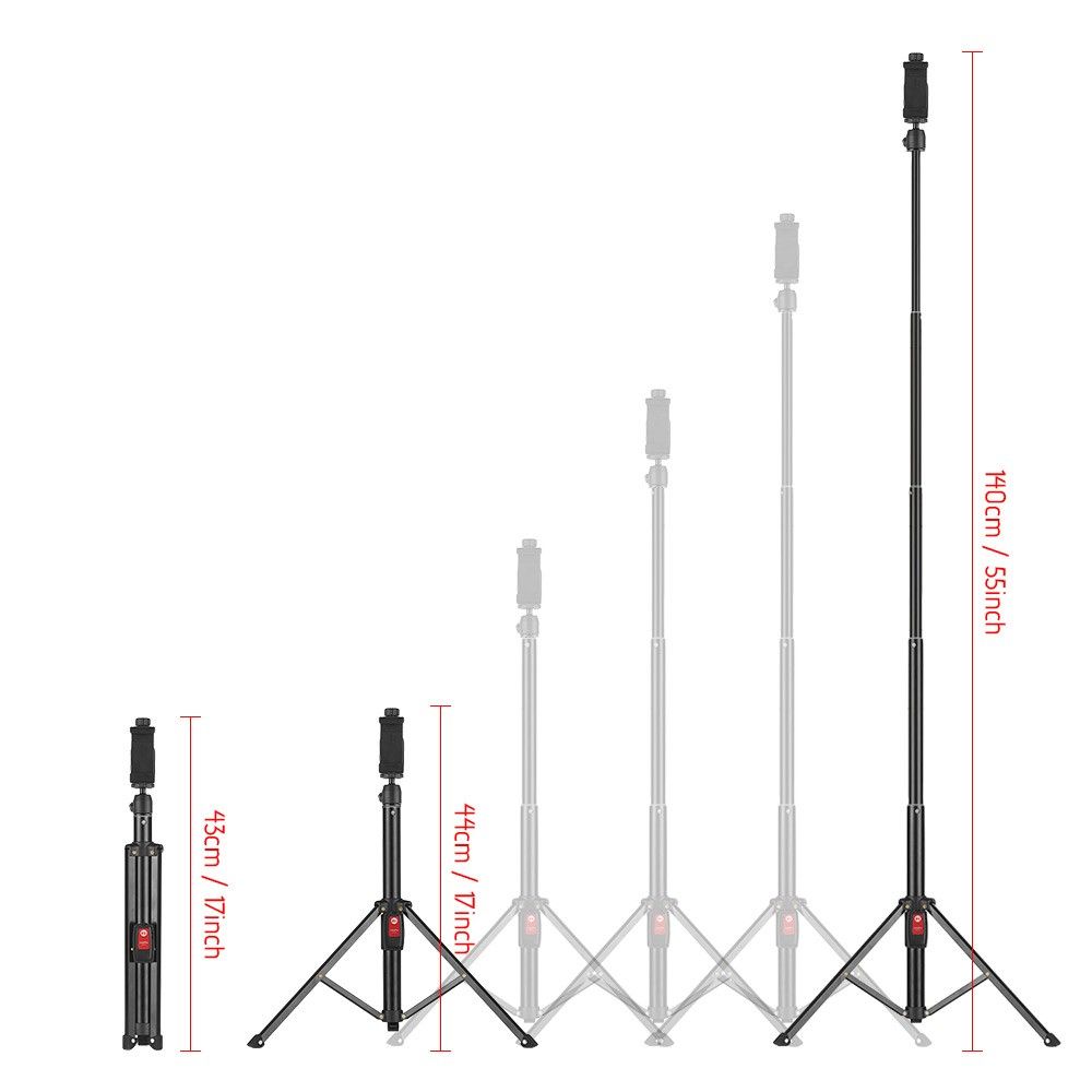 55inch Flexible Tripod Selfie Stick Support Stand With BT
