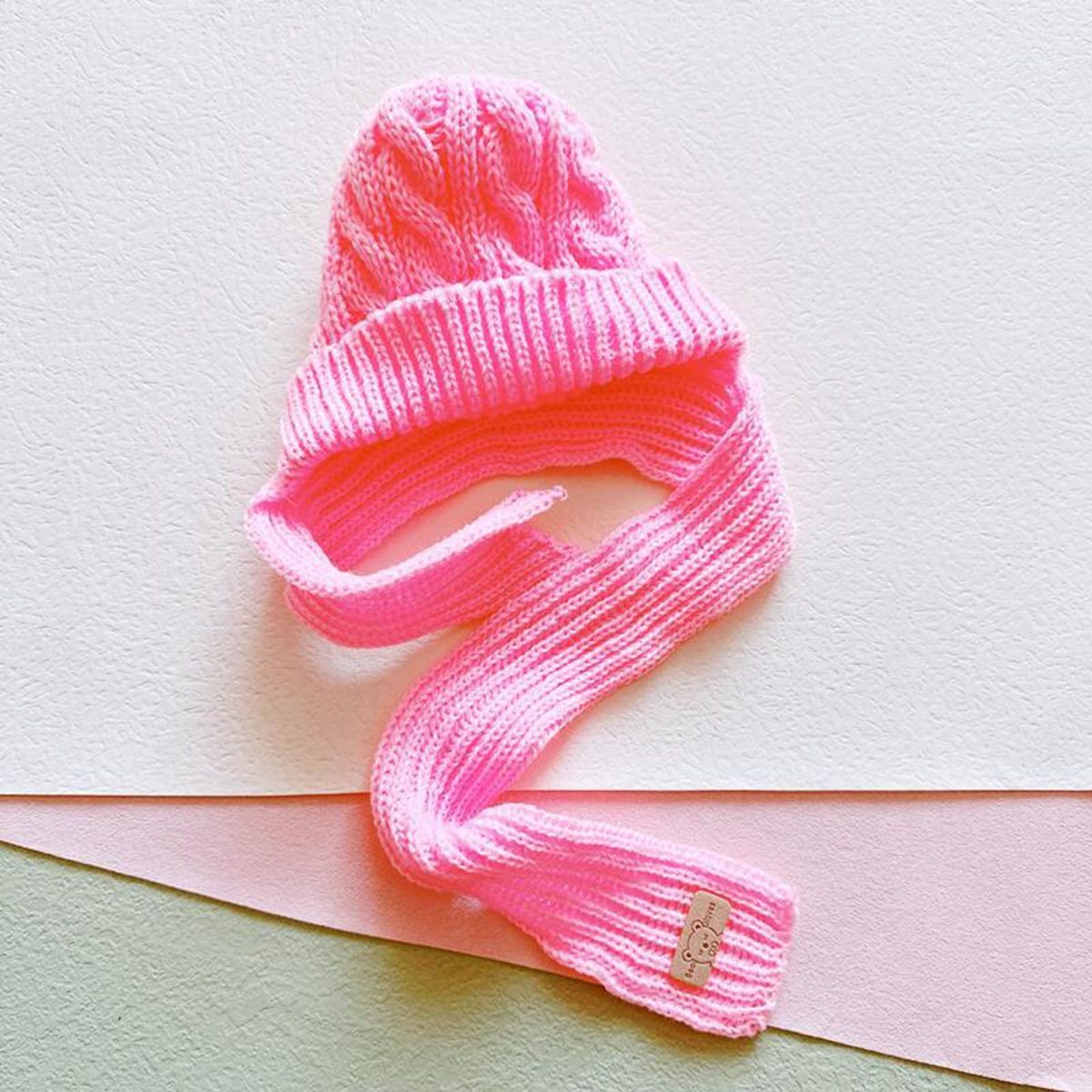 Doll Hooded Scarf Cartoon Hooded Scarf Idol Doll Accessories Pink