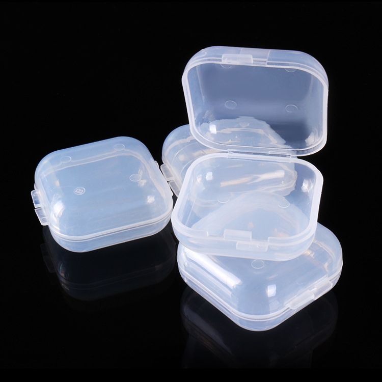 10Pcs Small Boxes Square Transparent Plastic Box Jewelry Storage Case Finishing Container Packaging Storage Box For Earrings 5pcs