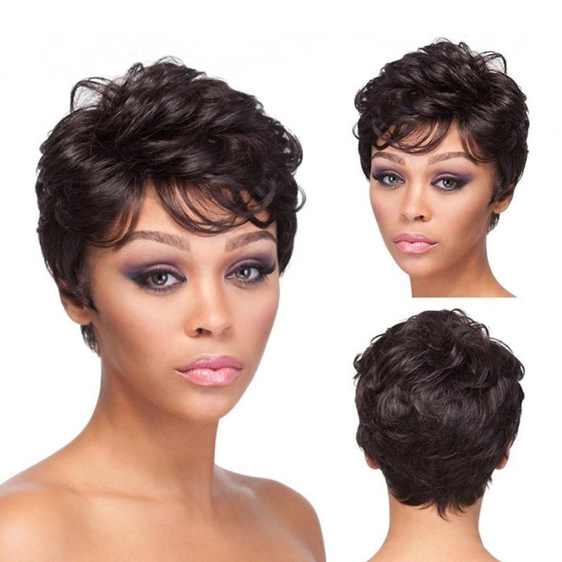 Women's Wig Small Curly Short Hair Wig Head