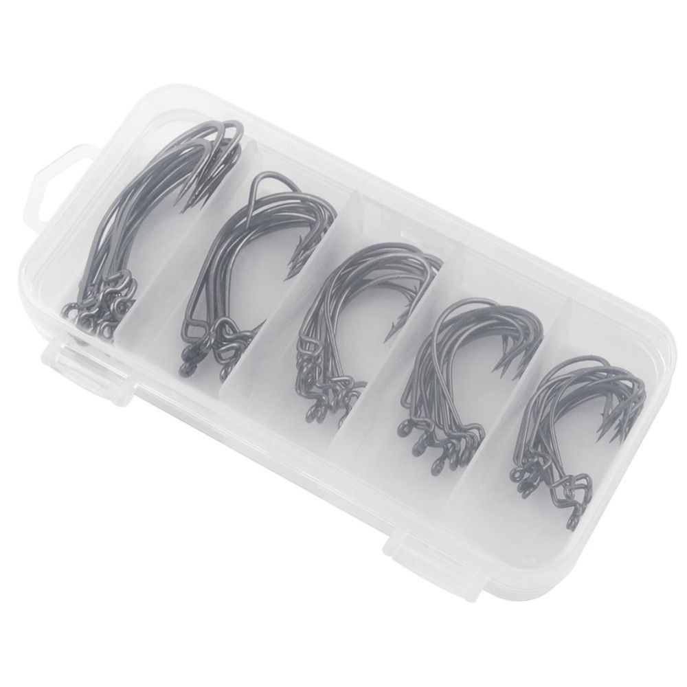 50pcs Fishing Hooks Worm Soft Bait Fish Hooks With Plastic