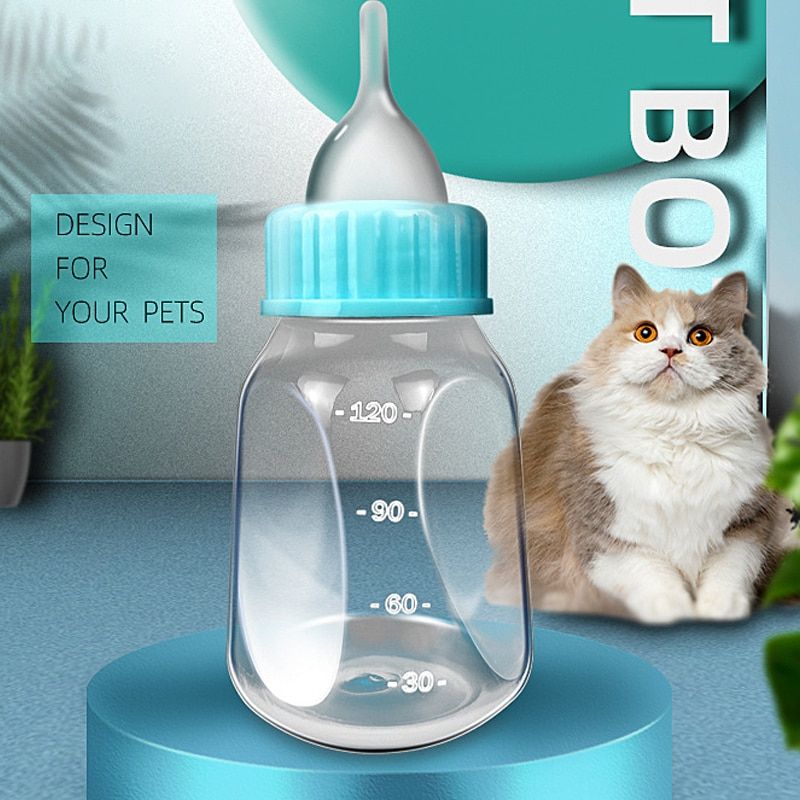 Feeding Bottle Pet Puppy Kitten Silicone  Feeder 120ml Dog Cat Baby Nursing Water Milk Feeder With Cleaning Brush 1 Pcs
