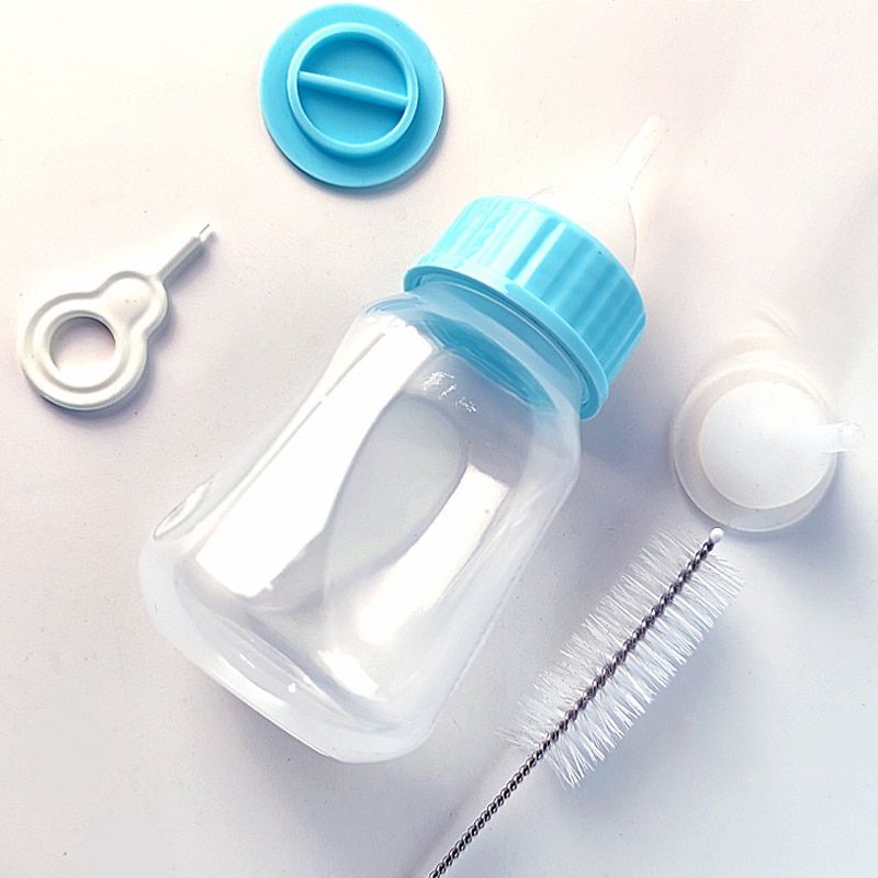 Feeding Bottle Pet Puppy Kitten Silicone  Feeder 120ml Dog Cat Baby Nursing Water Milk Feeder With Cleaning Brush 1 Pcs