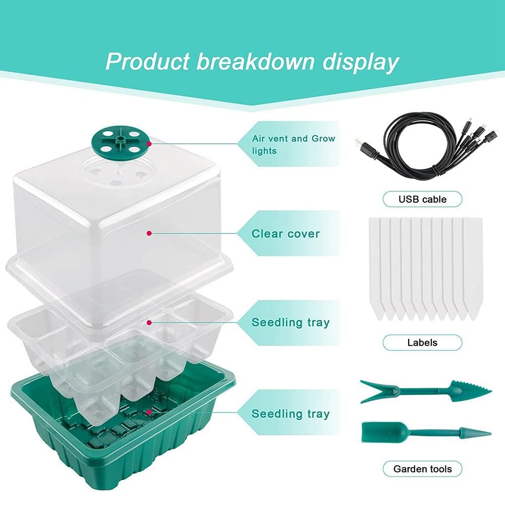 Seed Tray Kit, Plant Germination Starter Kit for Greenhouse