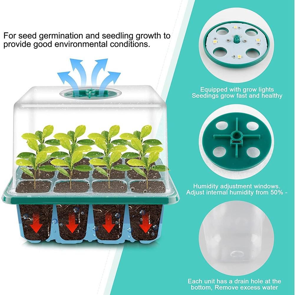 Seed Tray Kit, Plant Germination Starter Kit for Greenhouse
