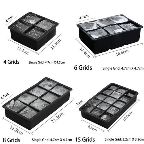 Big Ice Tray Mold Box Large Food Grade Silicone Ice Cube Square Tray Mold Diy Bar Pub Wine Ice Blocks Maker Model
