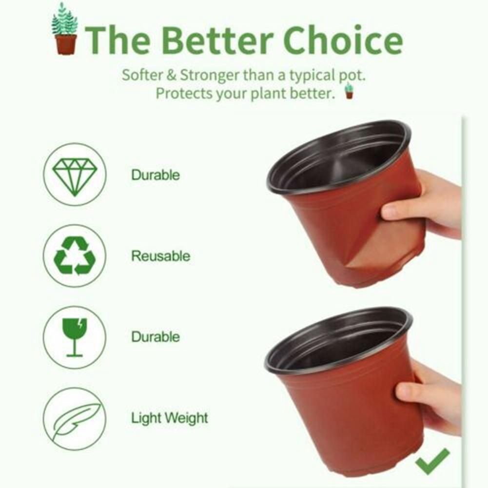 100 Pcs 6Inch Plastic Plants Pots Nursery Pots with Label Garden Tools