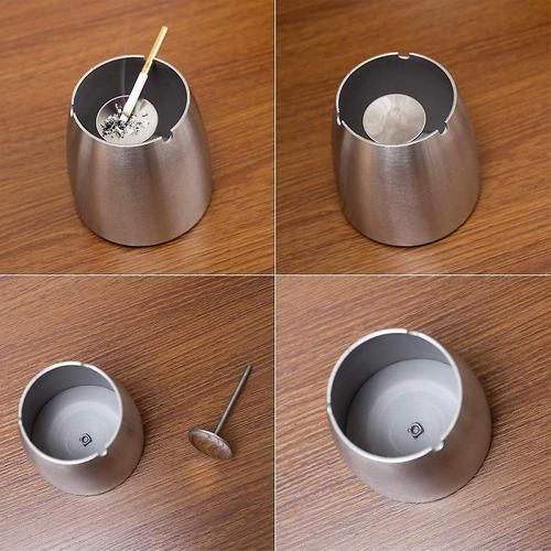 Windproof Ashtray Portable Stainless Steel Ashtray With Deodorant Cover