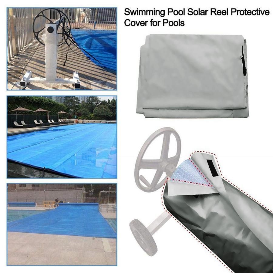 Swimming Pool Cover Durable Solar Blanket Reel Protective Cover Waterproof Sun-Screen With Protection L