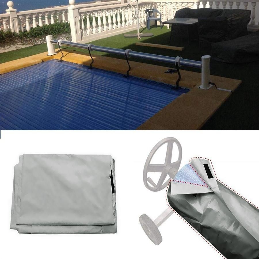Swimming Pool Cover Durable Solar Blanket Reel Protective Cover Waterproof Sun-Screen With Protection L