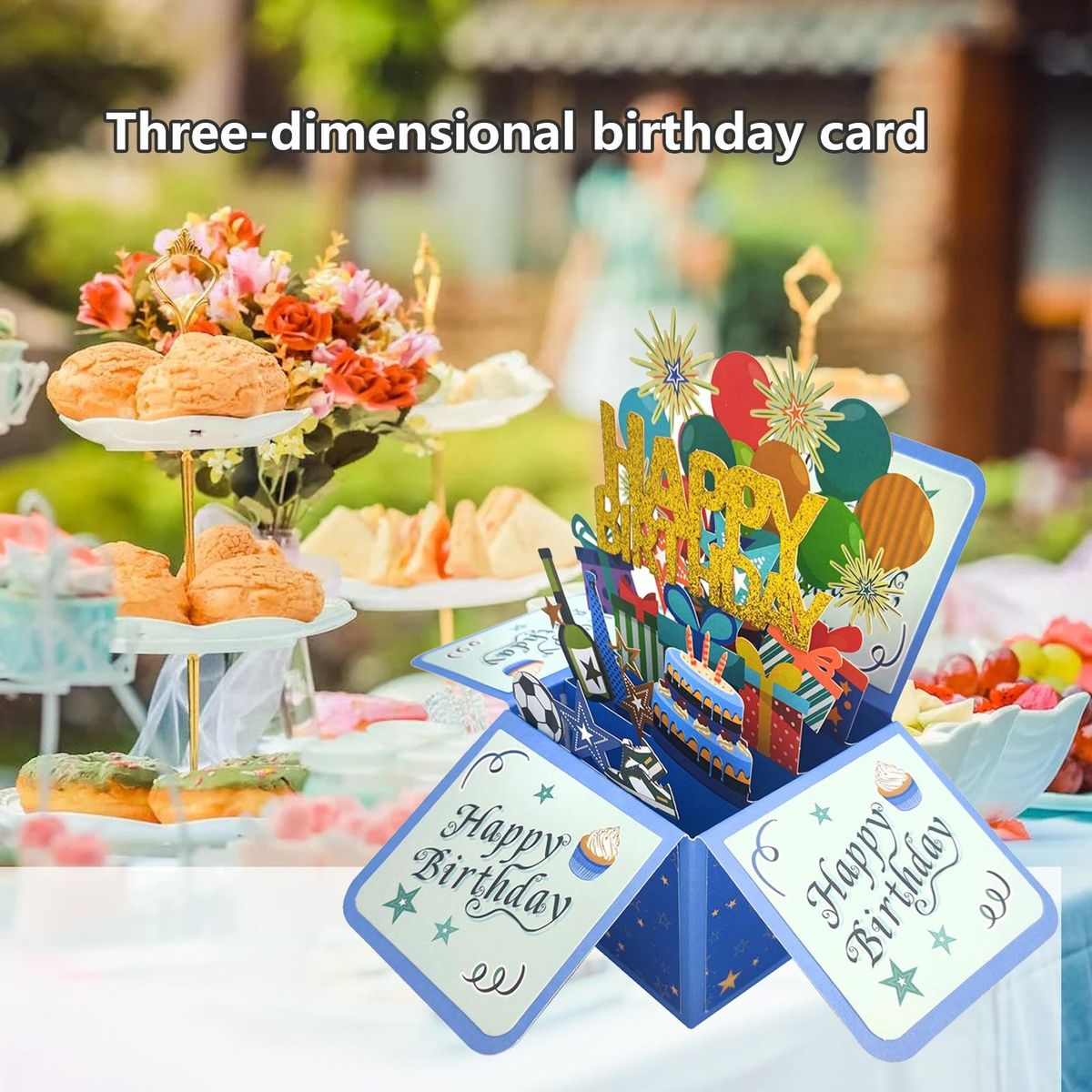 Unique Birthday Card 3d Surprise Greeting Card Handmade Diy Birthday Blue