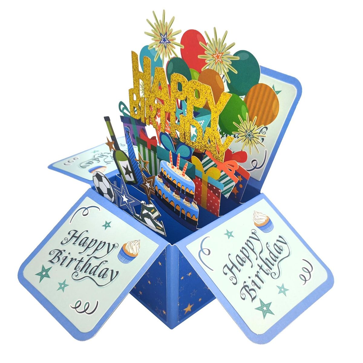 Unique Birthday Card 3d Surprise Greeting Card Handmade Diy Birthday Blue