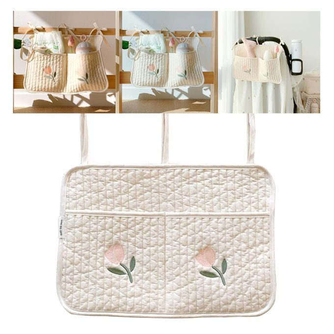 Baby Diaper Bag Hanging Pocket Multifunctional Cotton Crib Organizer