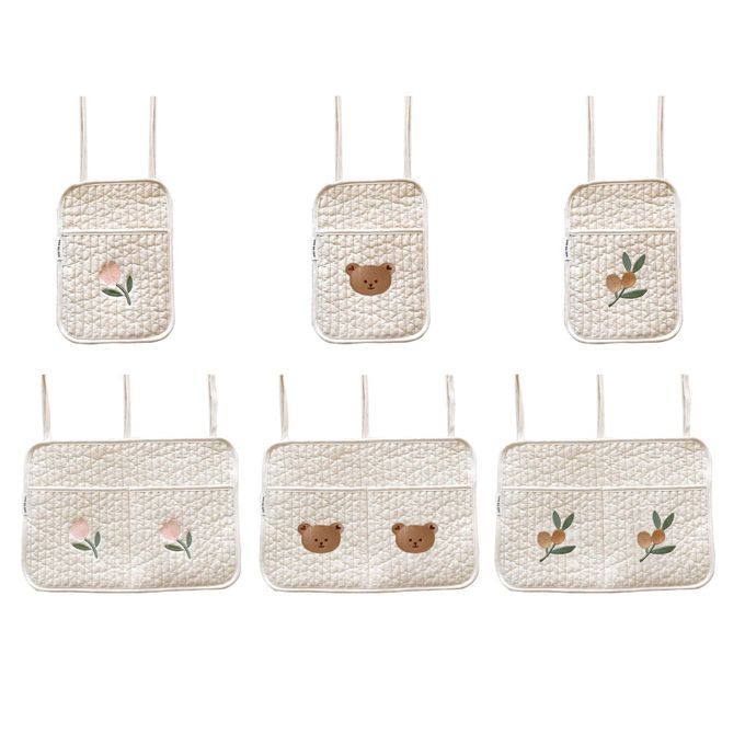 Baby Diaper Bag Hanging Pocket Multifunctional Cotton Crib Organizer
