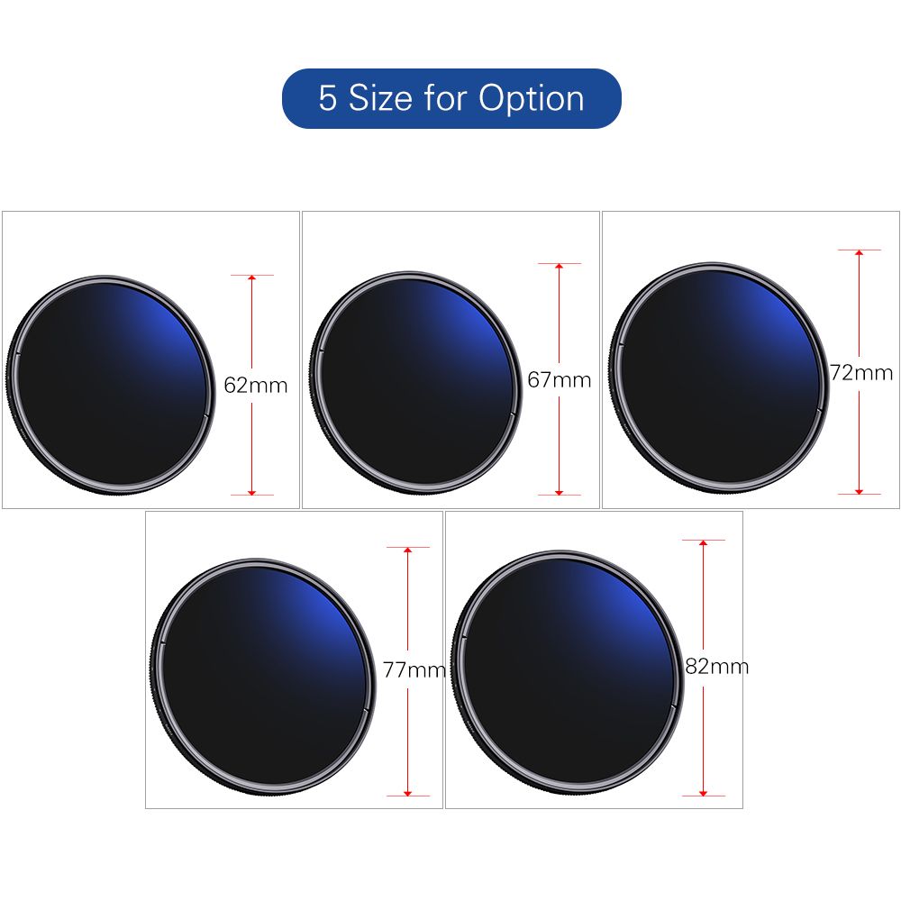 77mm Ultrathin Variable ND Filter ND2 To ND400