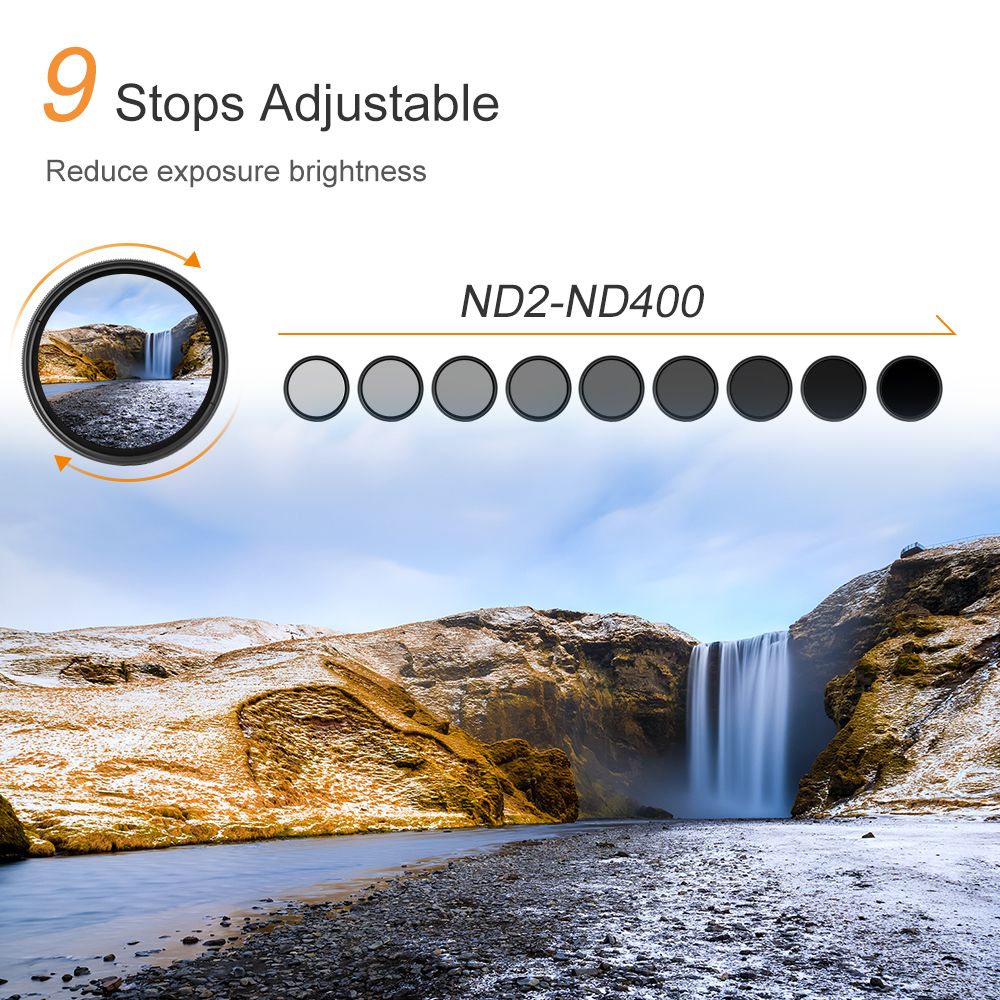 77mm Ultrathin Variable ND Filter ND2 To ND400