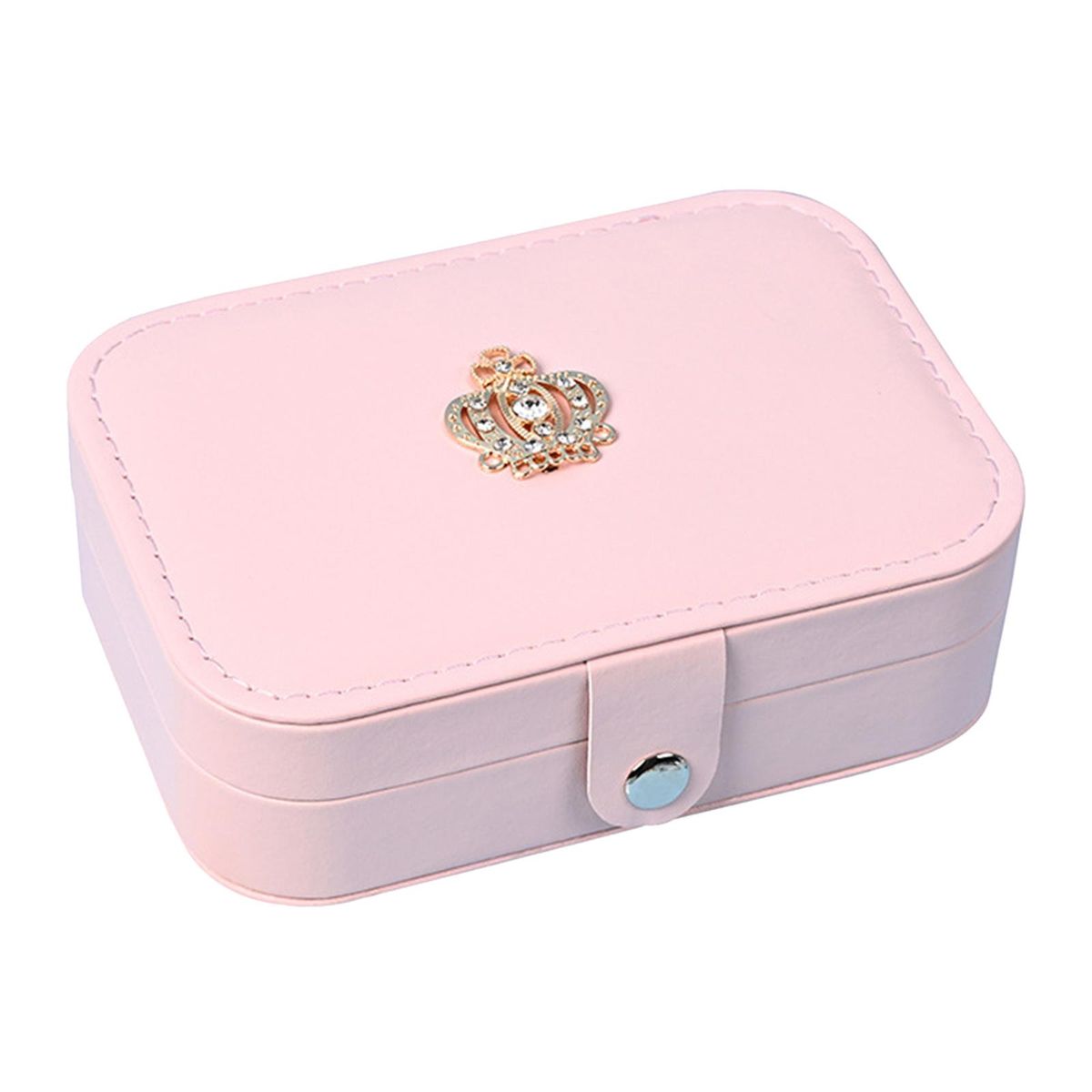 Portable Jewelry Earring Necklace Plate Organizer Box Pink