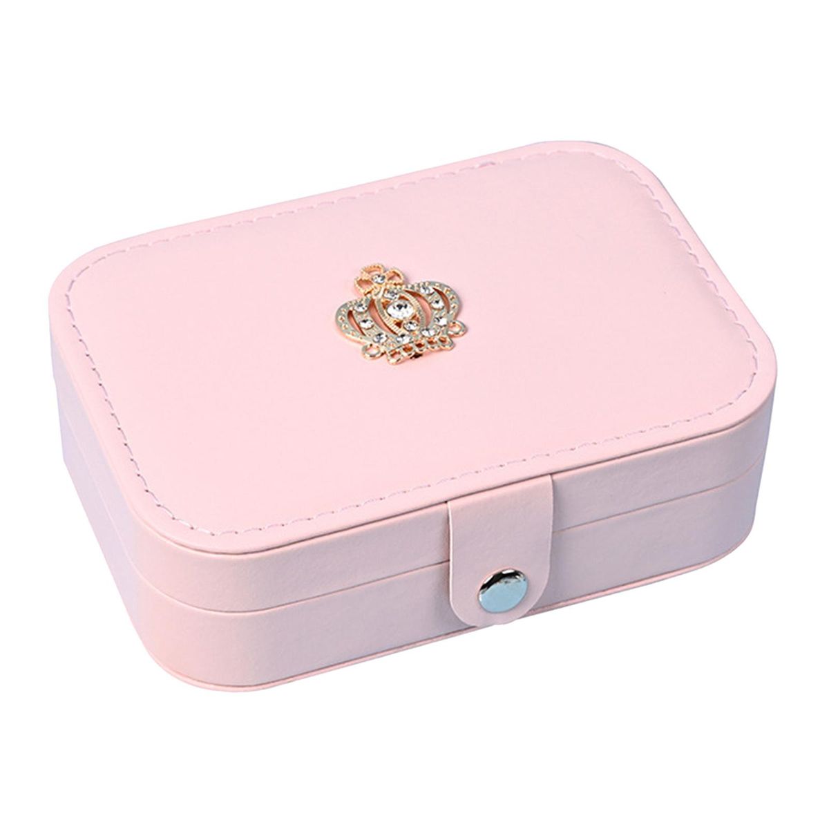 Portable Jewelry Earring Necklace Plate Organizer Box Pink