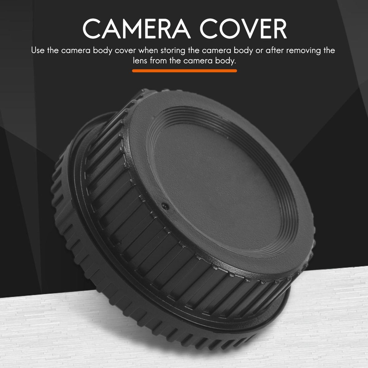 Black Plastic Camera Body Cover + Rear Lens Cap for Nikon Digital SLR