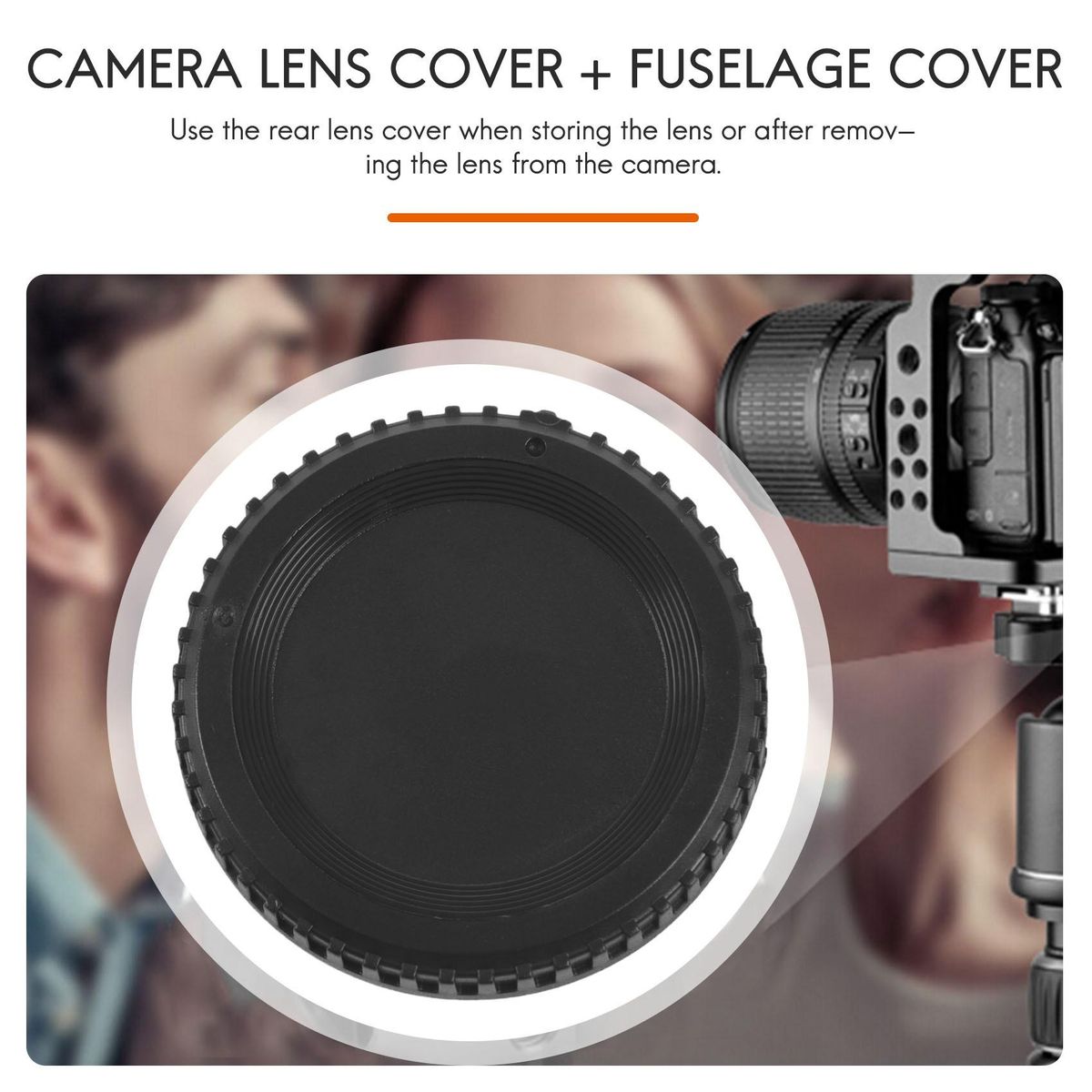 Black Plastic Camera Body Cover + Rear Lens Cap for Nikon Digital SLR