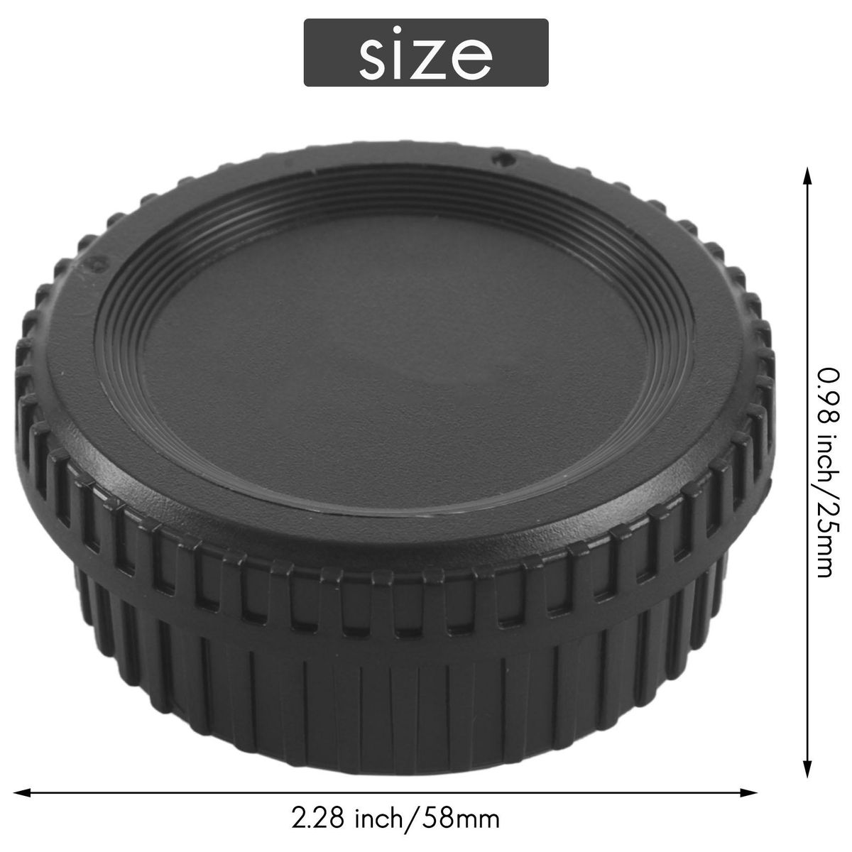 Black Plastic Camera Body Cover + Rear Lens Cap for Nikon Digital SLR
