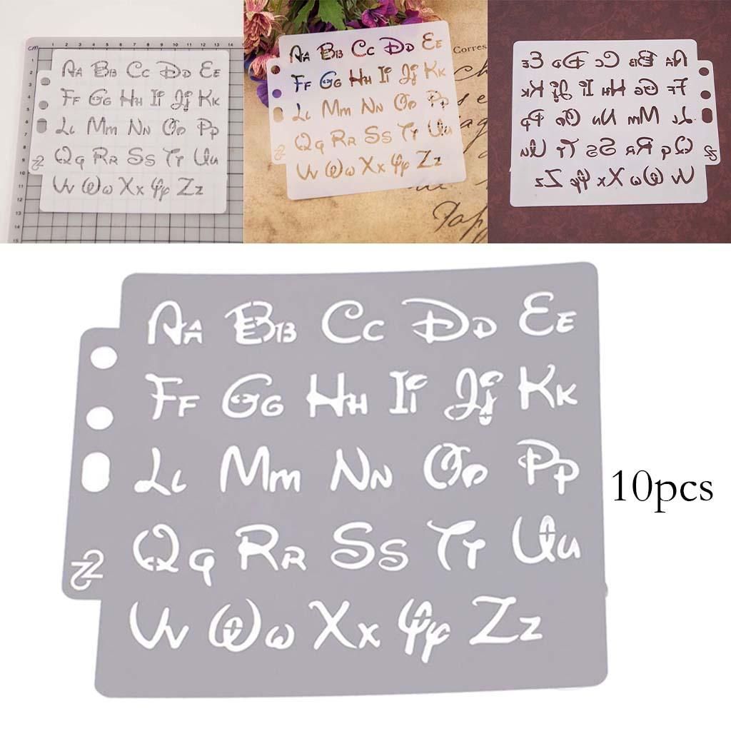 10Pcs Alphabet Stencil Letter Painting Templates For Wood Drawing