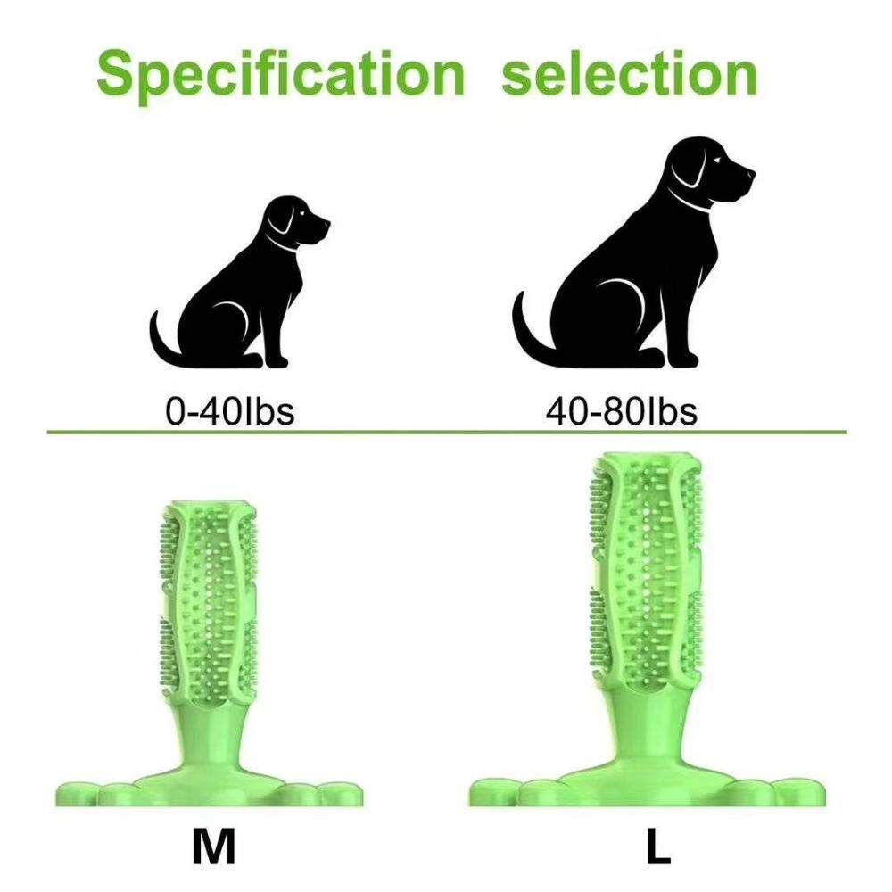 Dog Toothbrush Tooth Cleaner Brushing Stick Doggy Puppy Dental Care Chew Toys Green [Size:L] [Green]