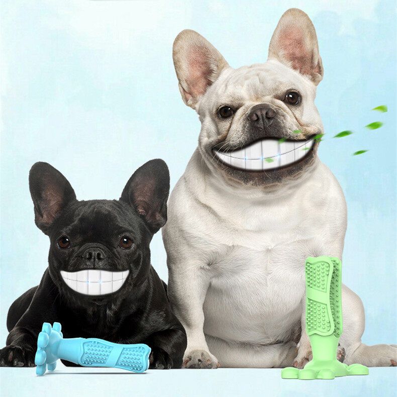 Dog Toothbrush Tooth Cleaner Brushing Stick Doggy Puppy Dental Care Chew Toys Green [Size:L] [Green]