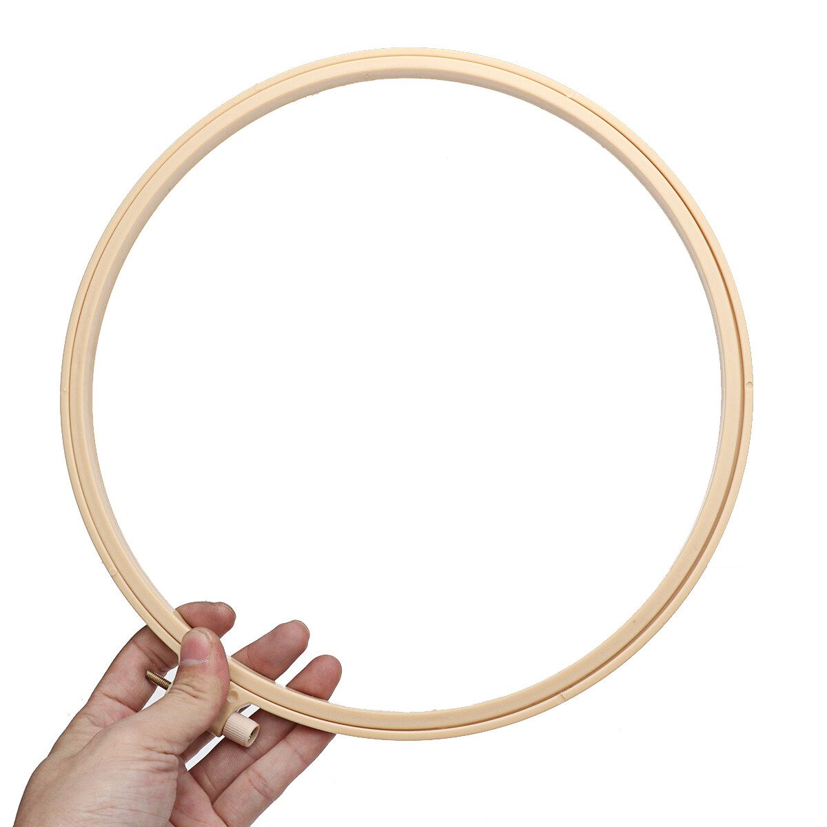 5 Sizes Wooden Bamboo Hand Embroidery Cross Stitch Ring Hoop Frames Plastic 27X27cm