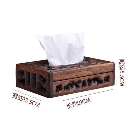 Thai Retro Wood Tissue Box Living Room Creative European Tray Tray Paper Box Napkin Tray