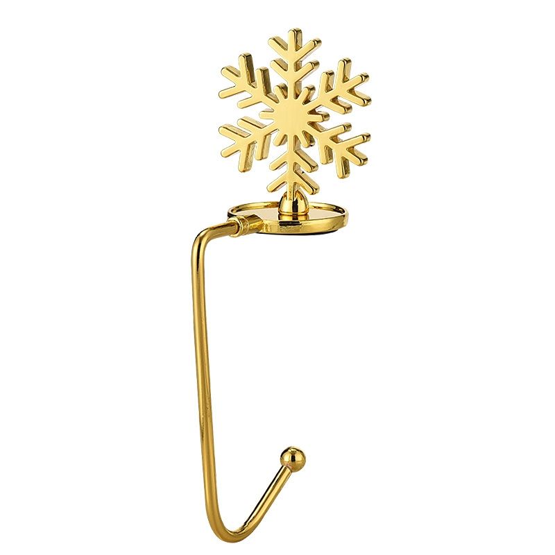 2 PCS D1013 Christmas Decorative Hook Cartoon Christmas Hanger, Spec: Gold Snowflake