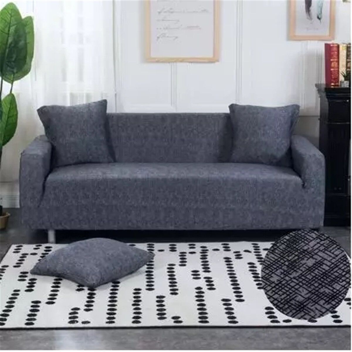 3-seater Elastic Sofa Cover Stretch Armchair Protective Chair Slipcover 72-92'' #10