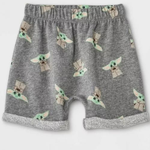 Toddler  Boy's  2pc Star Wars Baby Yoda Shortsleeve  French Terry Top And Bottom  Set