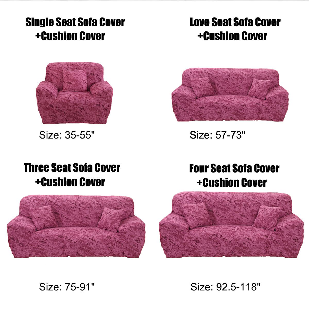1/2/3/4 Seater Elastic Sofa Cover Slipcover Settee Stretch Couch Plain Protector Apricot