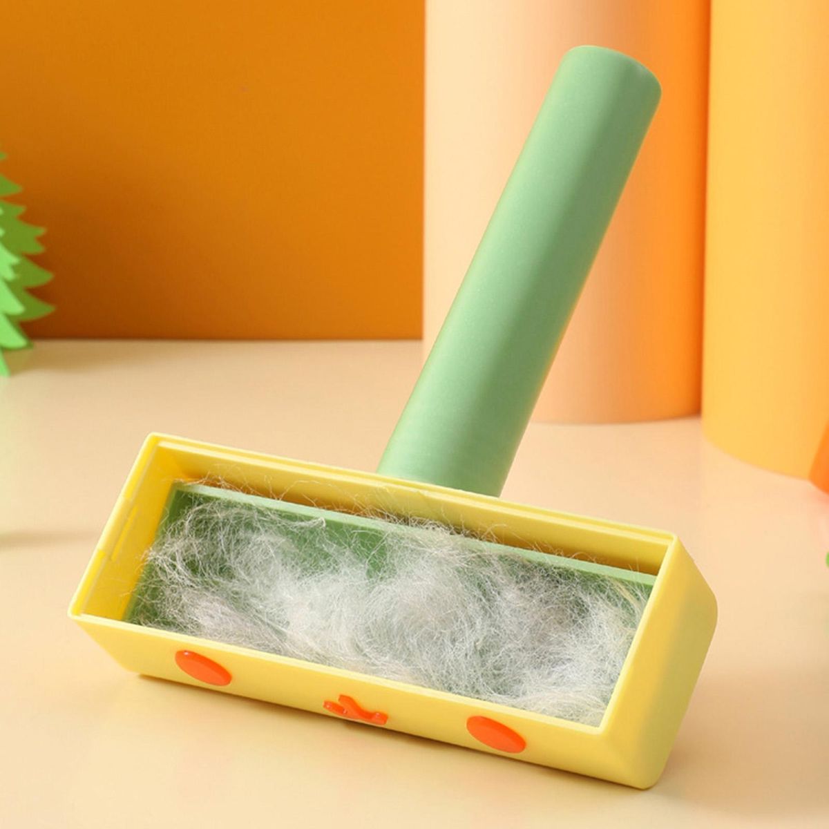 Lint Remover Clothes Sofa Bed Lint Roller Orange Yellow