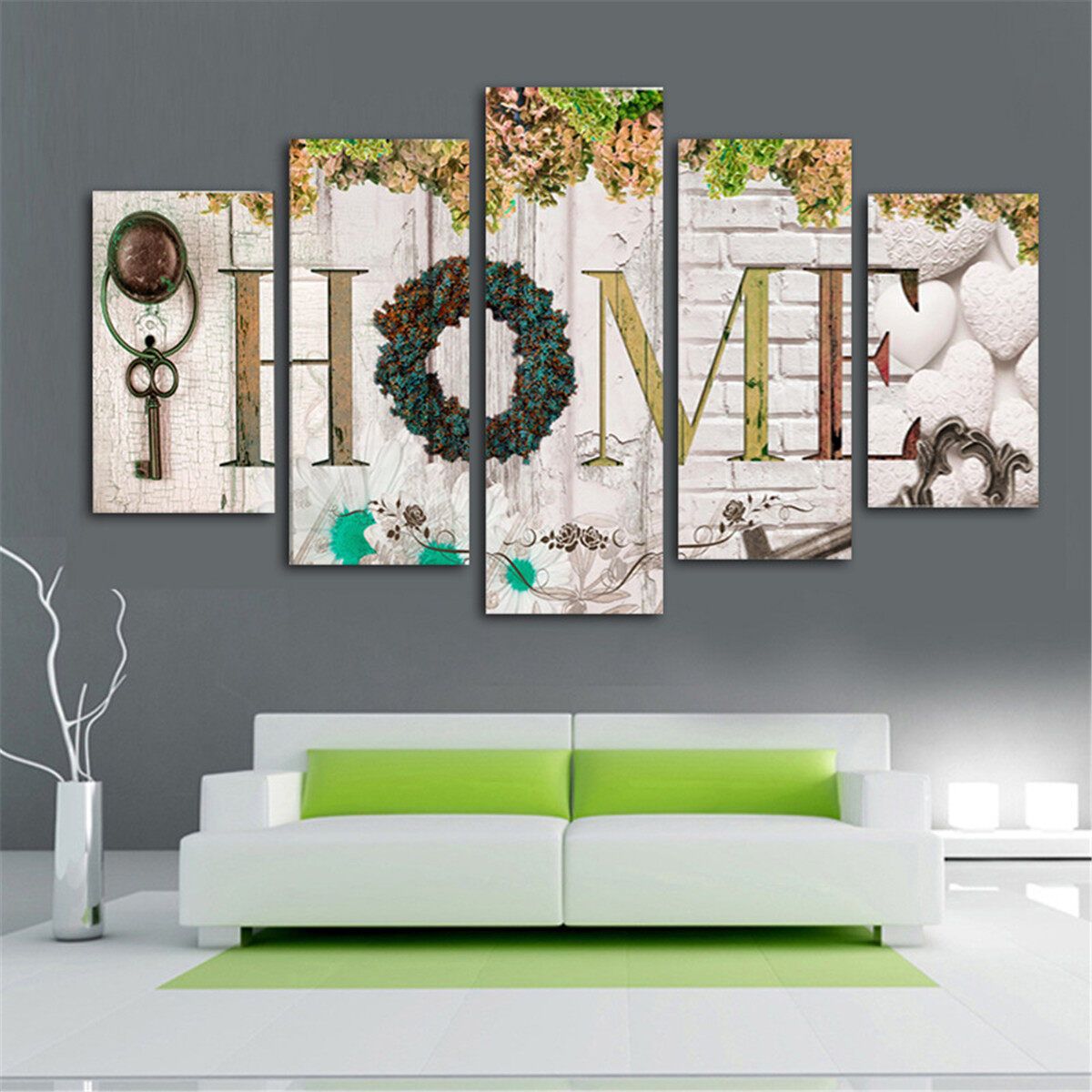 No Frame Wall Art 5 Panels Print Pictures Canvas Decoration Christmas Gift With Edge