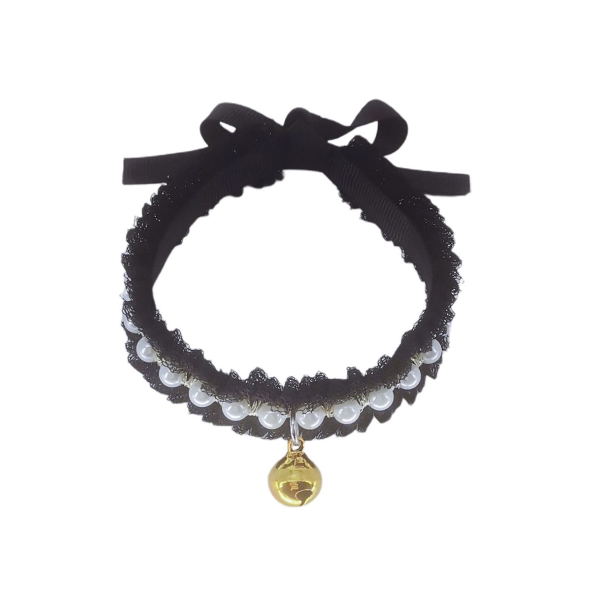 Cat Collar Dog Cat Imitation Pearl Neck Strap Pet Jewelry Black