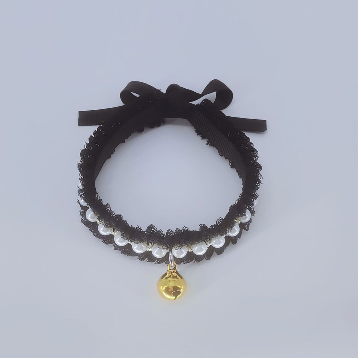 Cat Collar Dog Cat Imitation Pearl Neck Strap Pet Jewelry Black