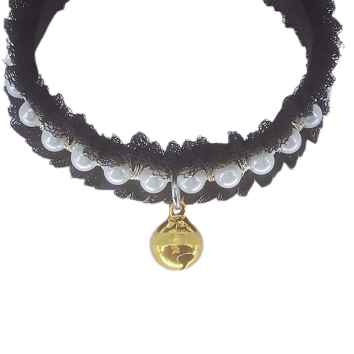 Cat Collar Dog Cat Imitation Pearl Neck Strap Pet Jewelry Black