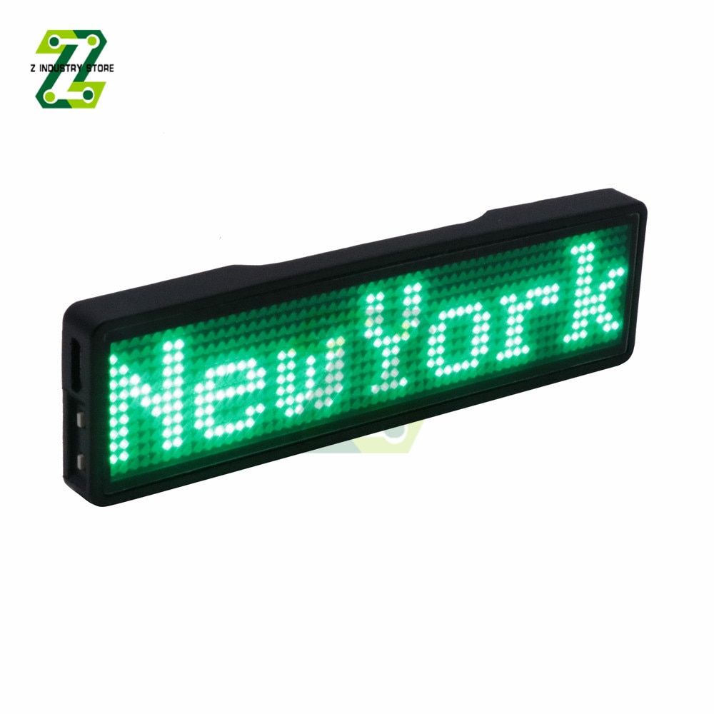 Rechargeable Digital LED Badge Insignia DIY Programmable Message Board Mini LED Display LED Bluetooth-compatible