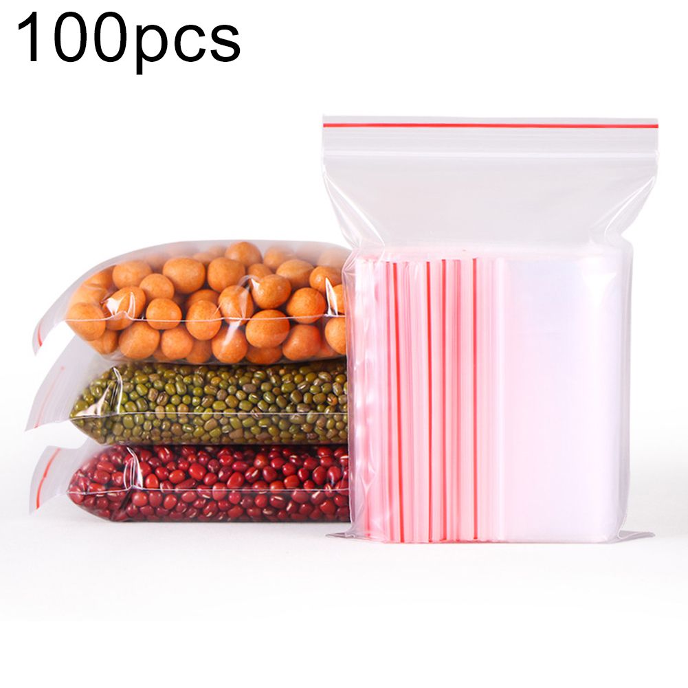 100Pcs Plastic Transparent Self Sealing Packaging Bags-