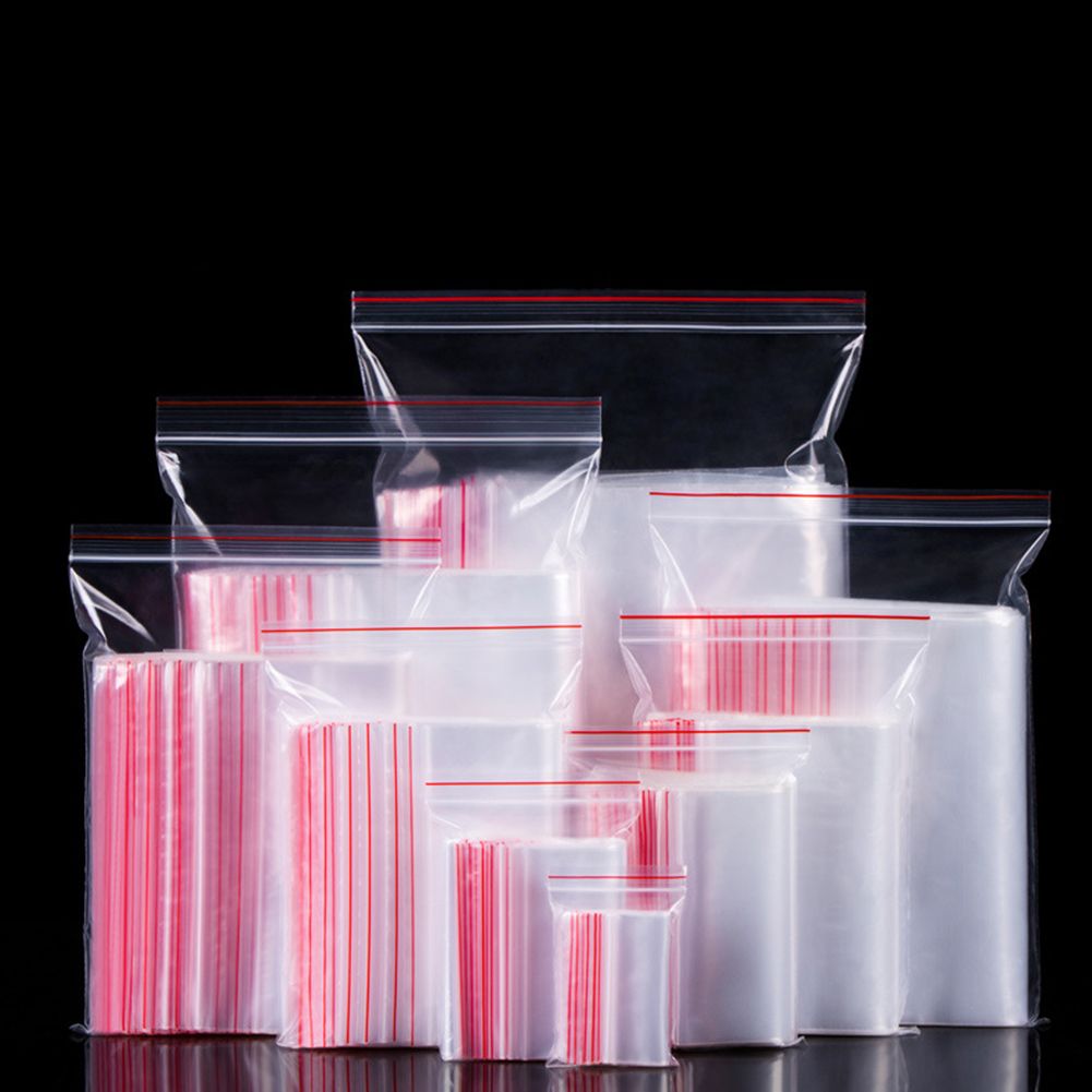 100Pcs Plastic Transparent Self Sealing Packaging Bags-