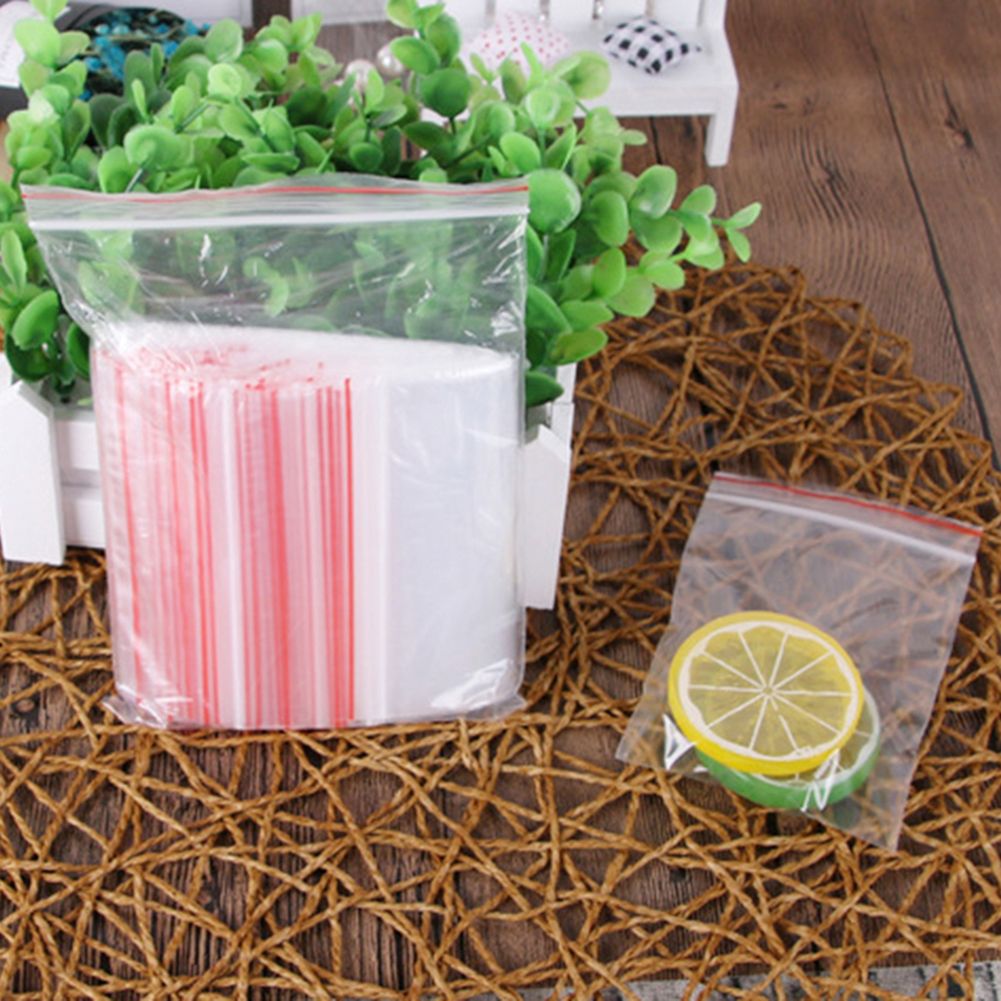 100Pcs Plastic Transparent Self Sealing Packaging Bags-