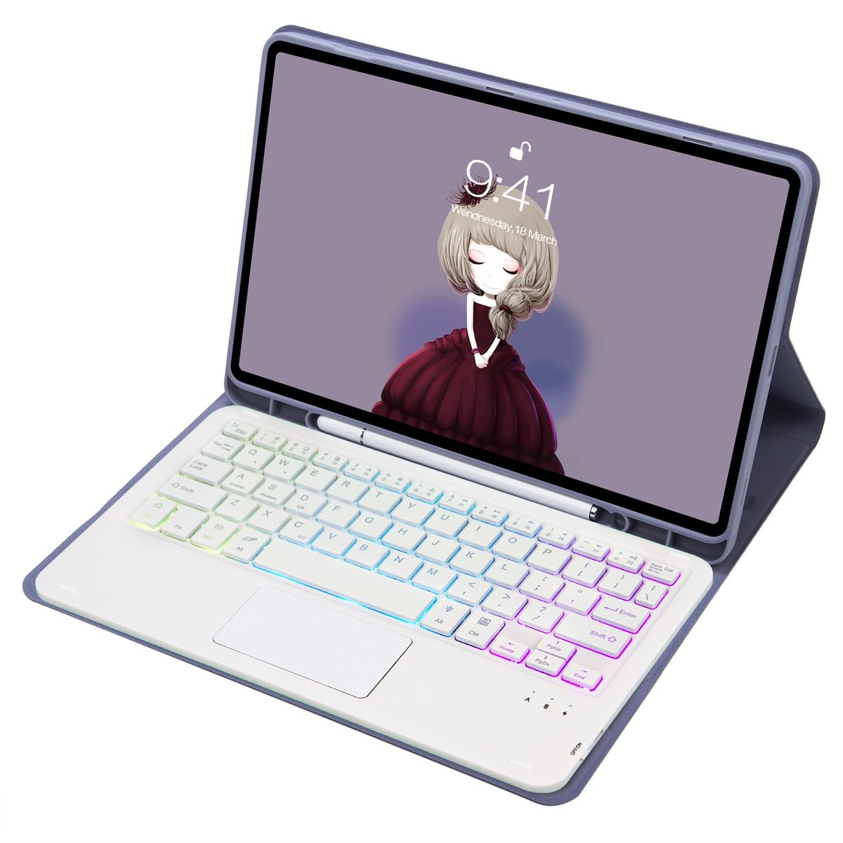 For Samsung Galaxy Tab A8 10.5 (2021) Bluetooth Keyboard Leather Tablet Case(Purple)