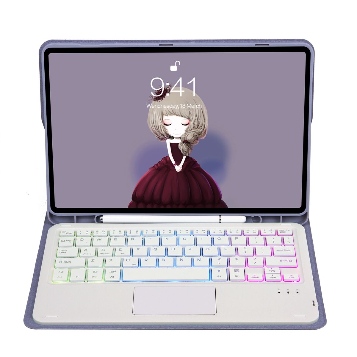 For Samsung Galaxy Tab A8 10.5 (2021) Bluetooth Keyboard Leather Tablet Case(Purple)