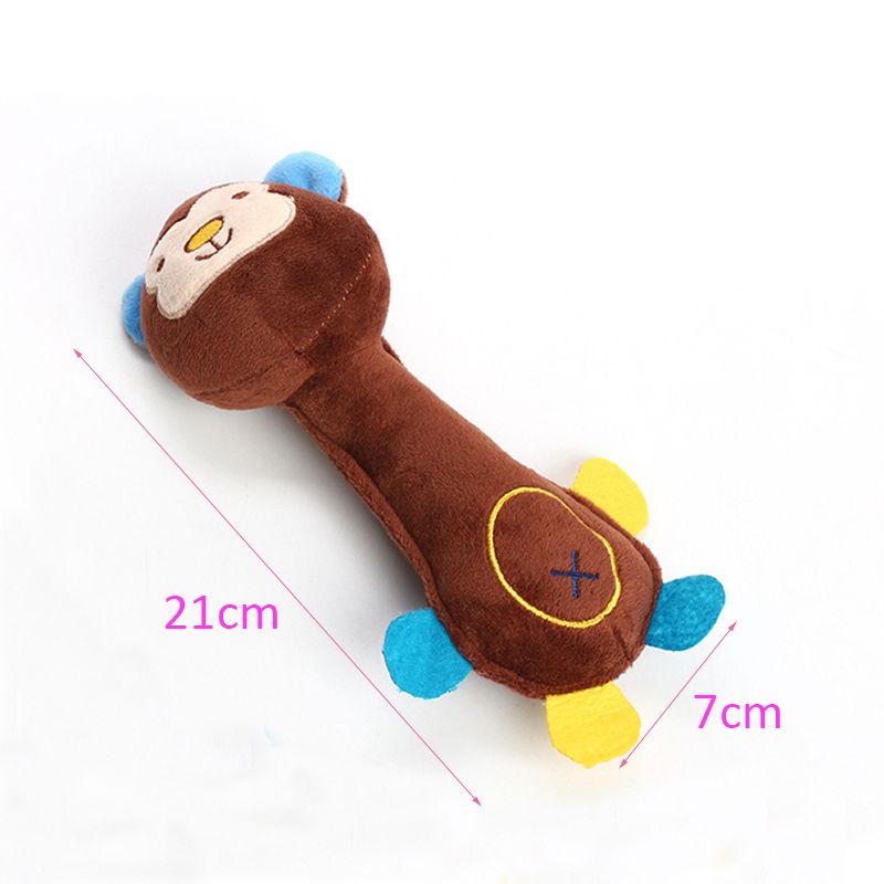Durable Low Price Pet Dog Plush Toy Animal Shape With Squeaky For Small Dogs Chihuahua Yorkshire Bichon Puppy Chew Cleaning Toys-Brown Monkey
