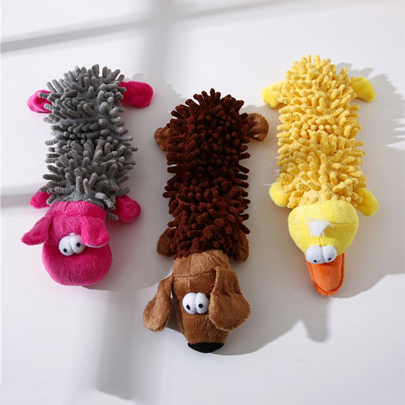Durable Low Price Pet Dog Plush Toy Animal Shape With Squeaky For Small Dogs Chihuahua Yorkshire Bichon Puppy Chew Cleaning Toys-Brown Monkey