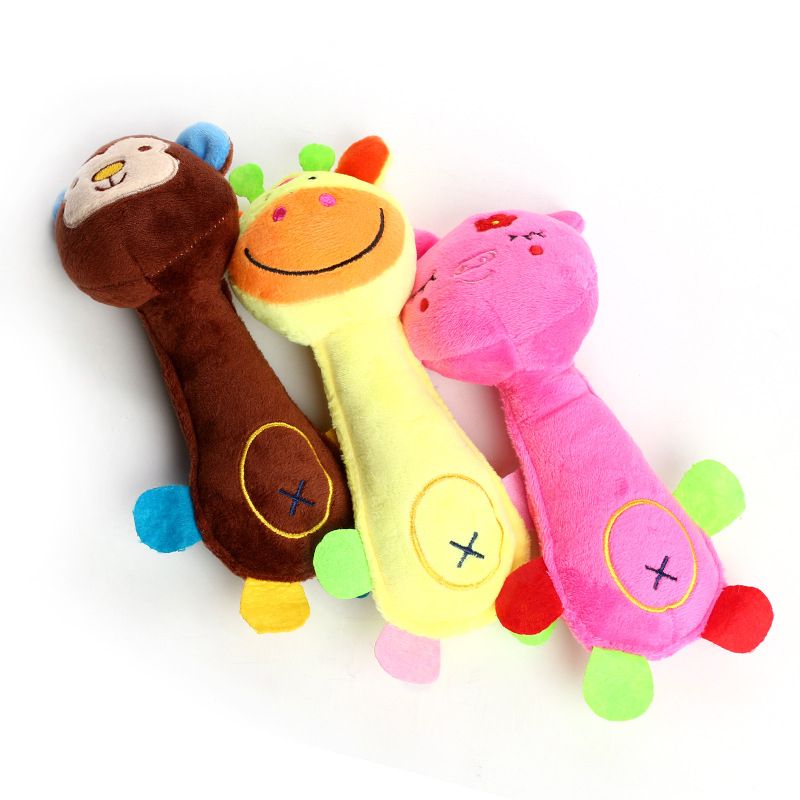 Durable Low Price Pet Dog Plush Toy Animal Shape With Squeaky For Small Dogs Chihuahua Yorkshire Bichon Puppy Chew Cleaning Toys-Brown Monkey