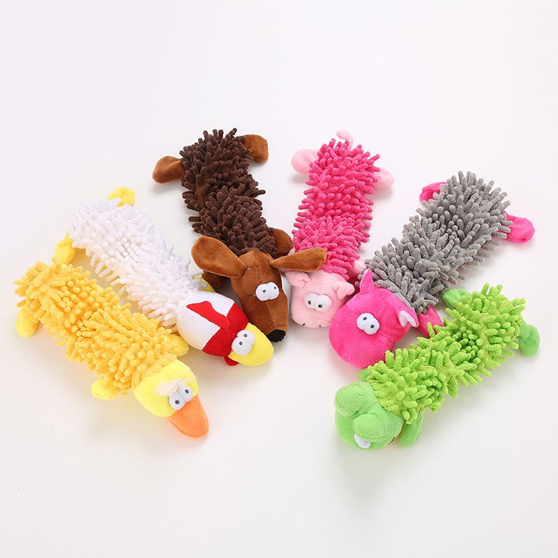 Durable Low Price Pet Dog Plush Toy Animal Shape With Squeaky For Small Dogs Chihuahua Yorkshire Bichon Puppy Chew Cleaning Toys-Brown Monkey
